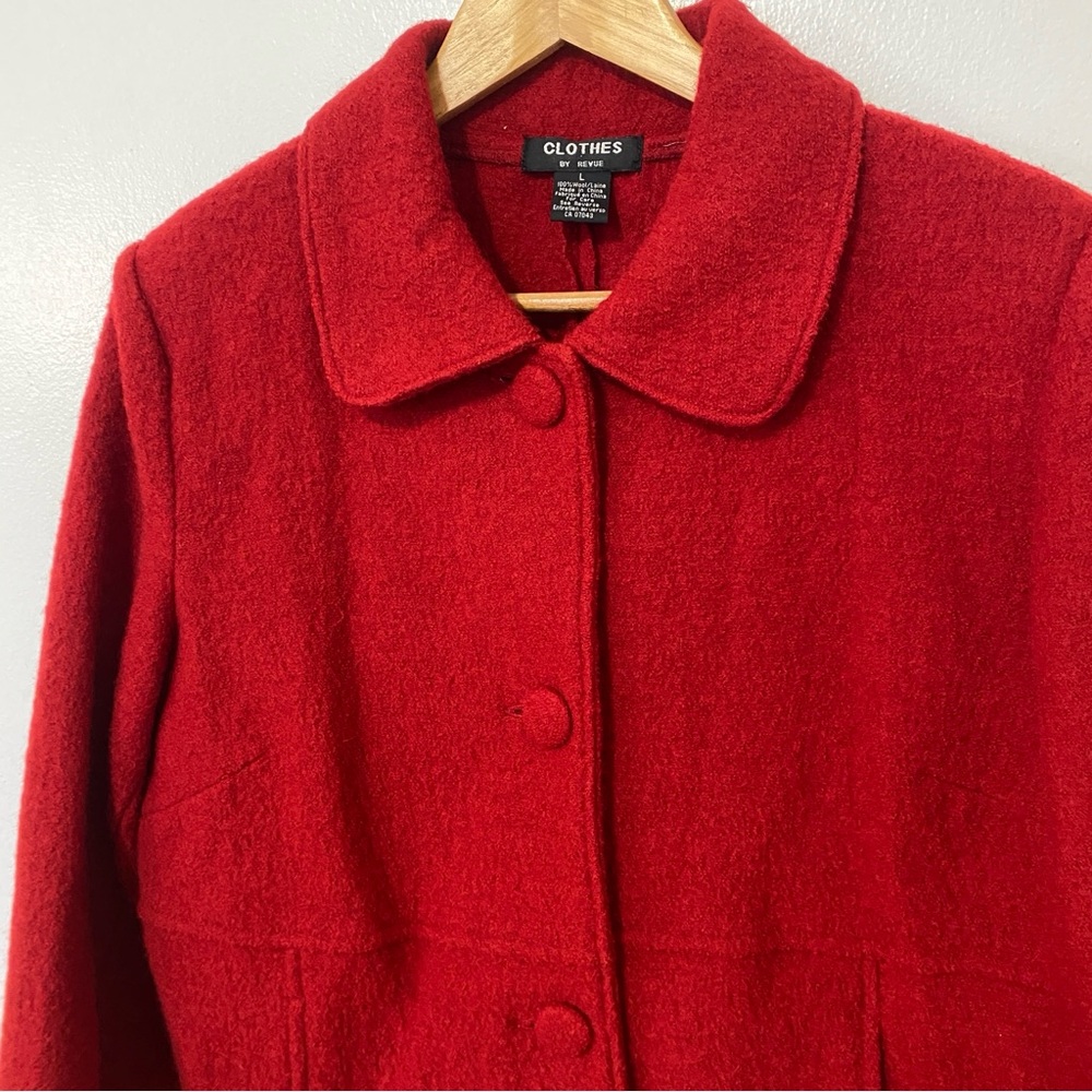 Red Wool Blend Women's Coat